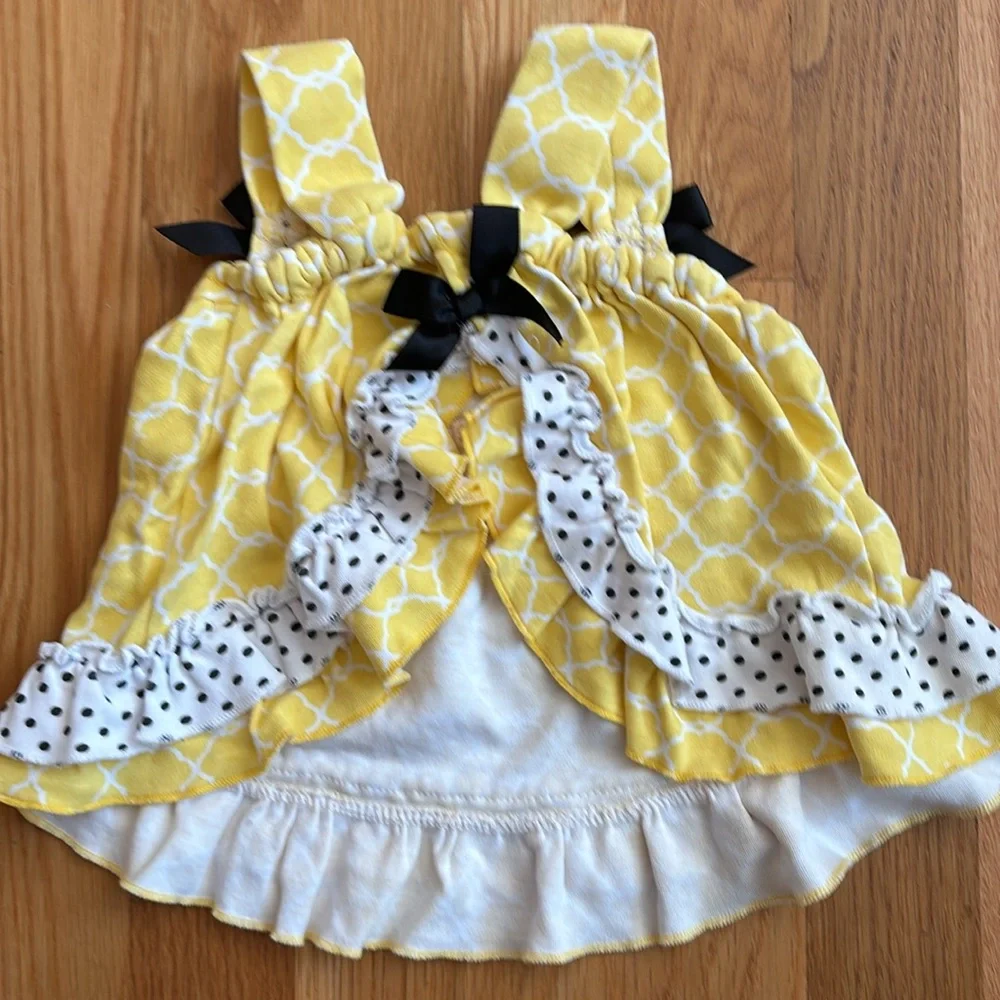 9M Yellow Dress and Ruffle Bloomers Set